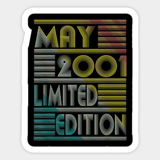 Born In May 2001 19th Birthday Gift 19 Yrs Old Sticker